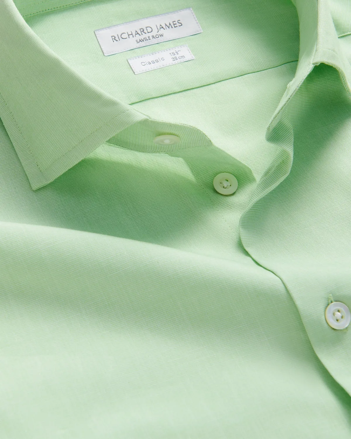 Richard James Poplin Shirt Green