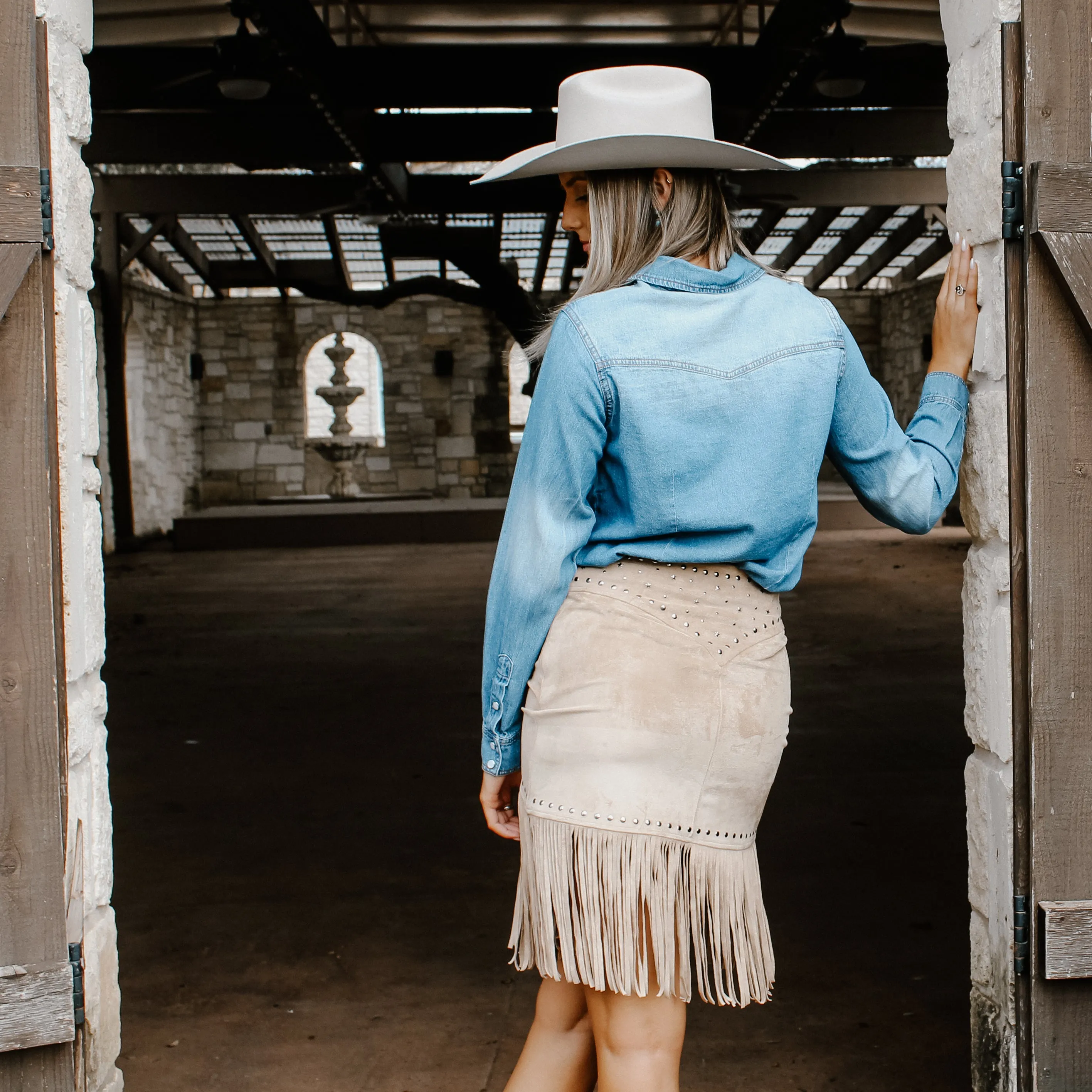 Rock&Roll Studded Fringe Skirt