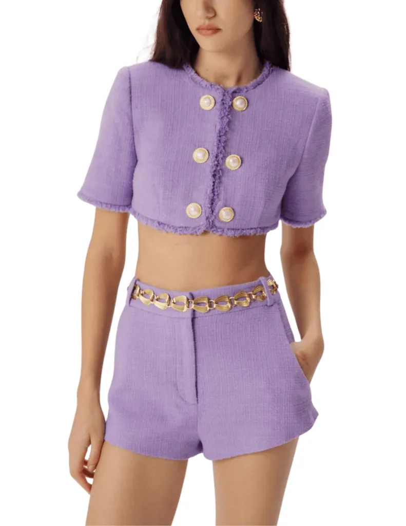 Ronny Kobo Mindy Cropped Short Sleeve Jacket