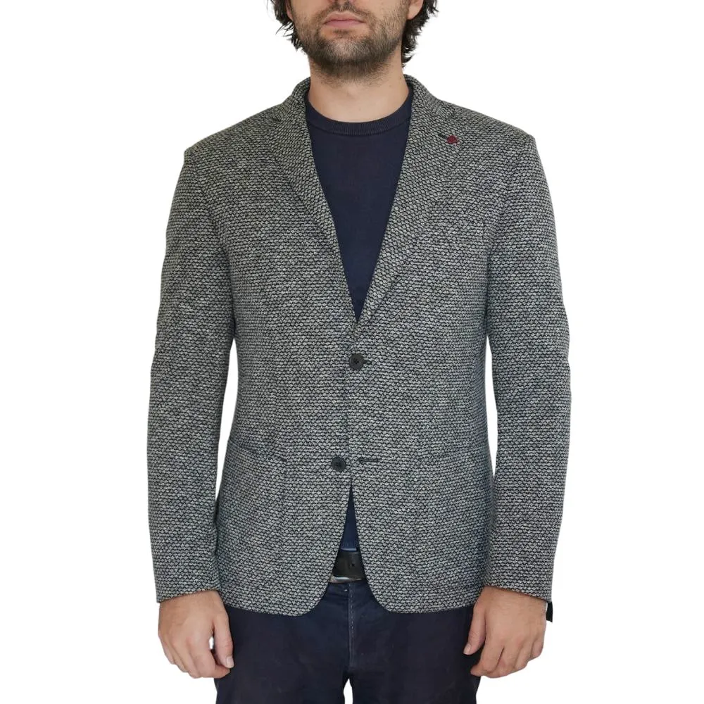 Roy Robson Smartflex Grey Patterned Jersey Jacket | Menswear Online