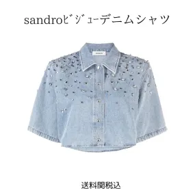 sandro  |Casual Style Denim Cotton Shirts & Blouses