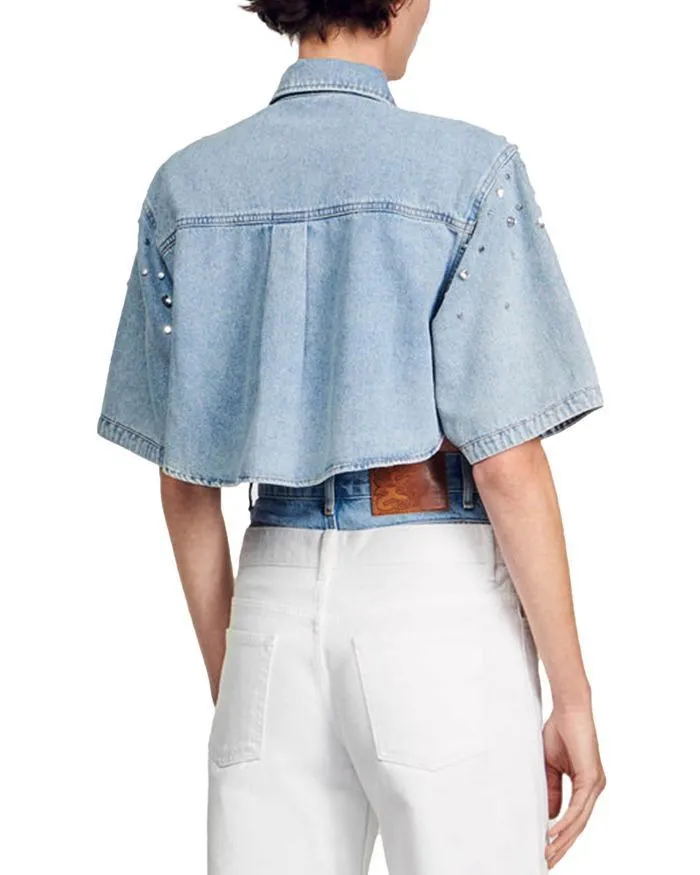 sandro  |Casual Style Denim Cotton Shirts & Blouses