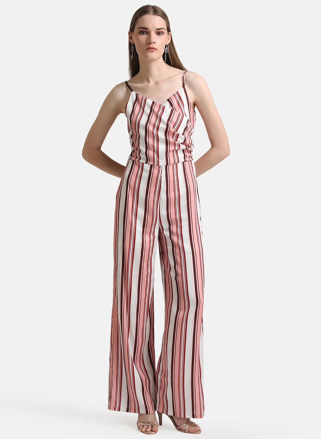 Satin Striped Jumpsuit