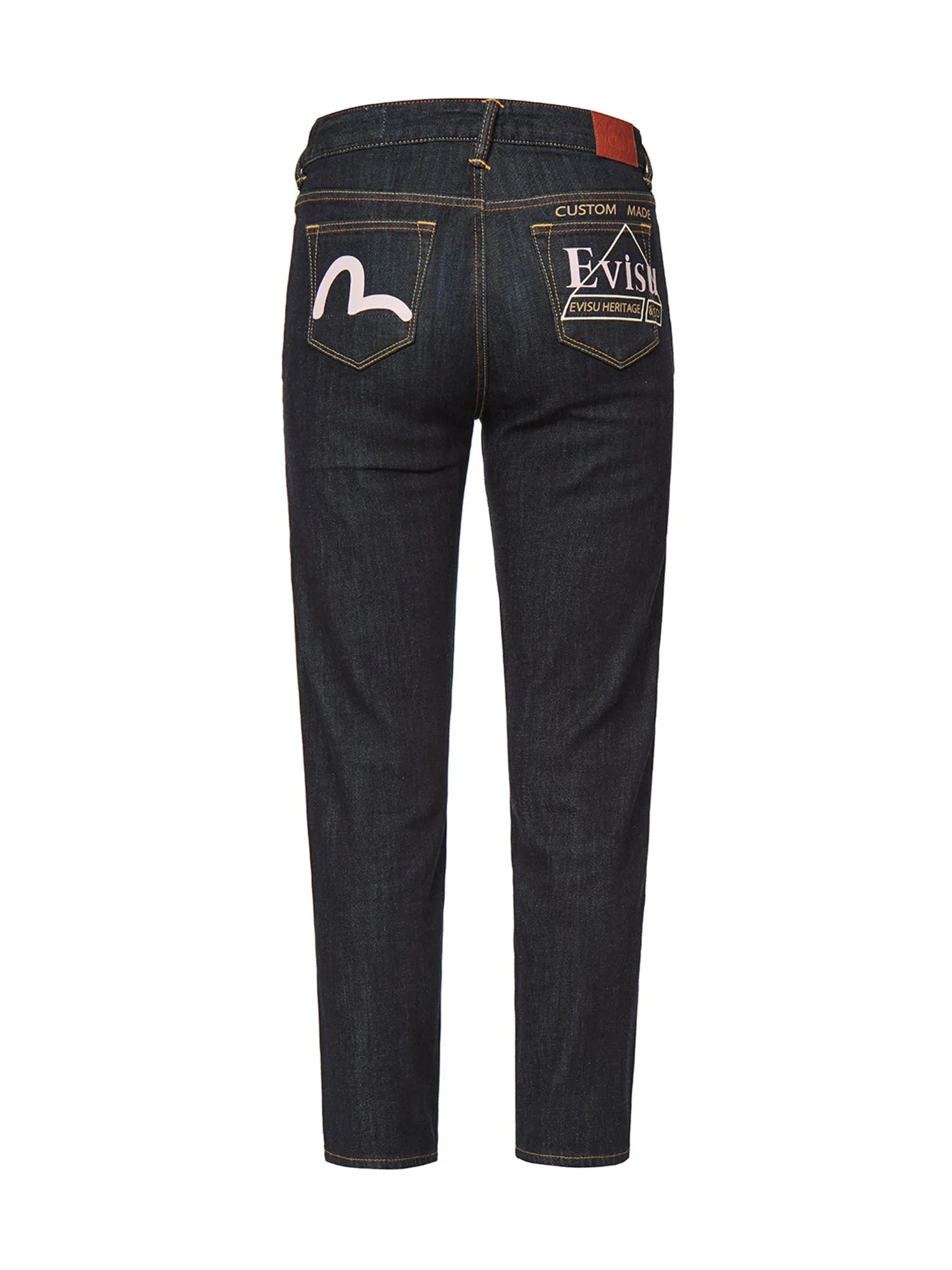 Seagull and Logo Print Slim Fit Jeans