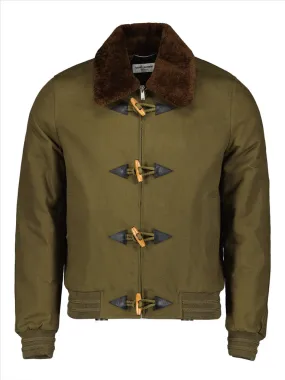 Shearling Collar Bomber Jacket