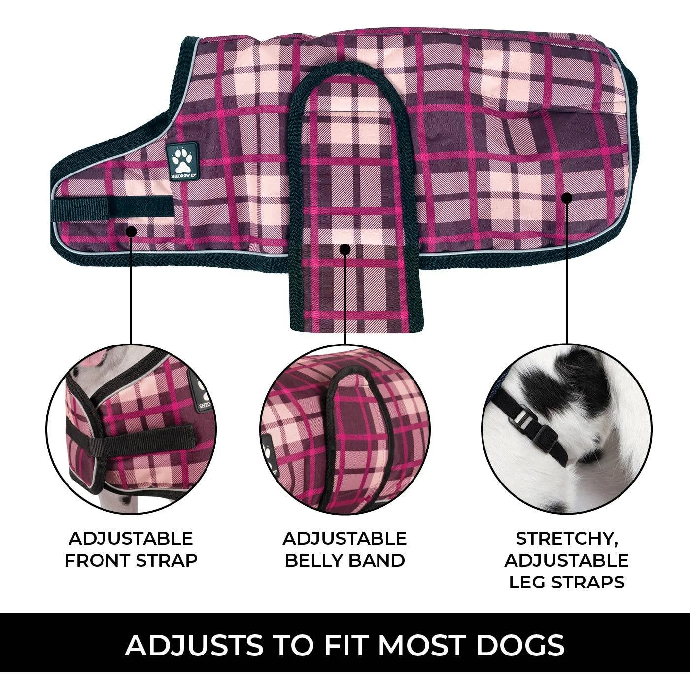 Shedrow K9 - Shedrow K9 Glacier Dog Coat - Potent Purple Plaid: Small