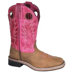 SMOKY MOUNTAIN BOOTS GIRLS TRACIE BROWN/PINK DISTRESS LEATHER SIZE 13