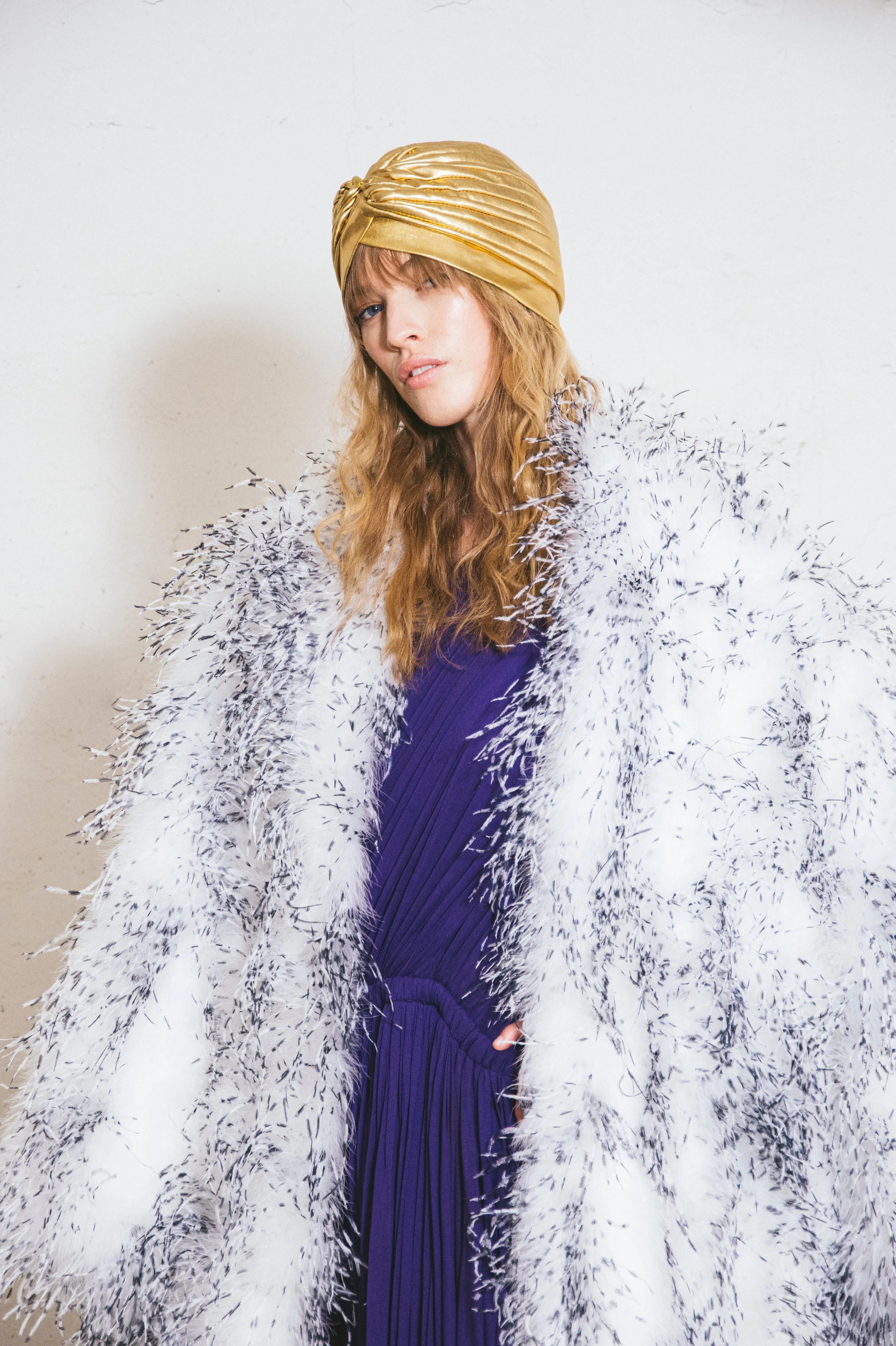 Speckled Marabou Feather Coat