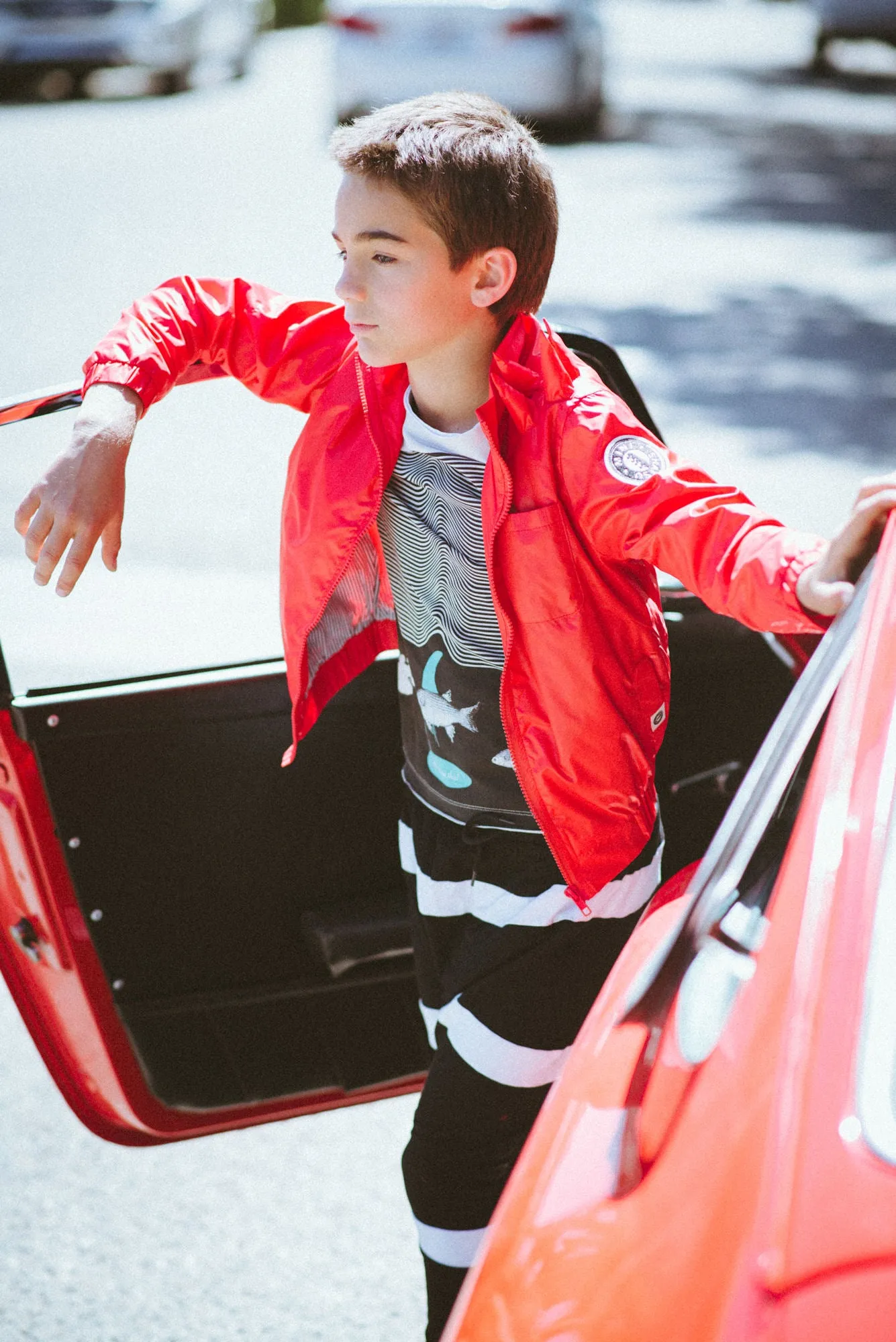 Spike Red Windbreaker Jacket by: Mini Shatsu