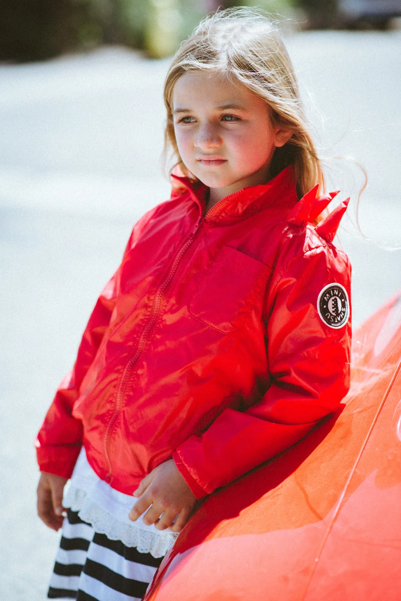 Spike Red Windbreaker Jacket by: Mini Shatsu