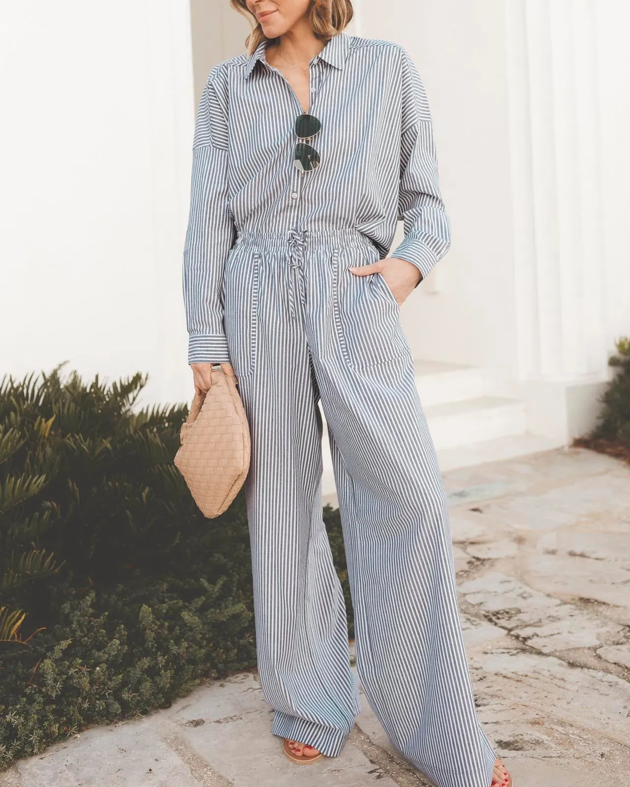 Splendid x @Cellajaneblog Poplin Wide Leg Pant