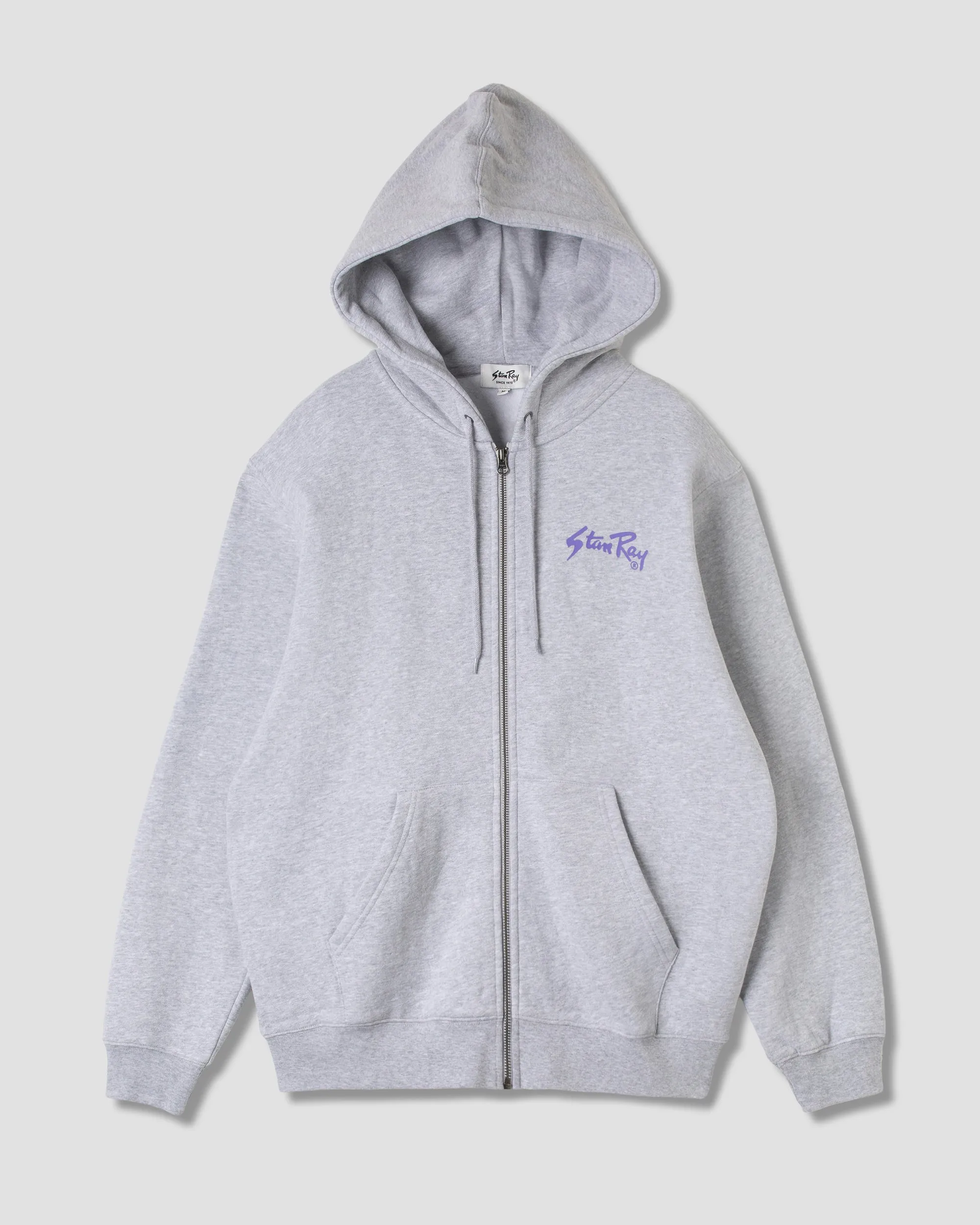 Stan OG Zip Hood (Grey Marl / Navy Print)