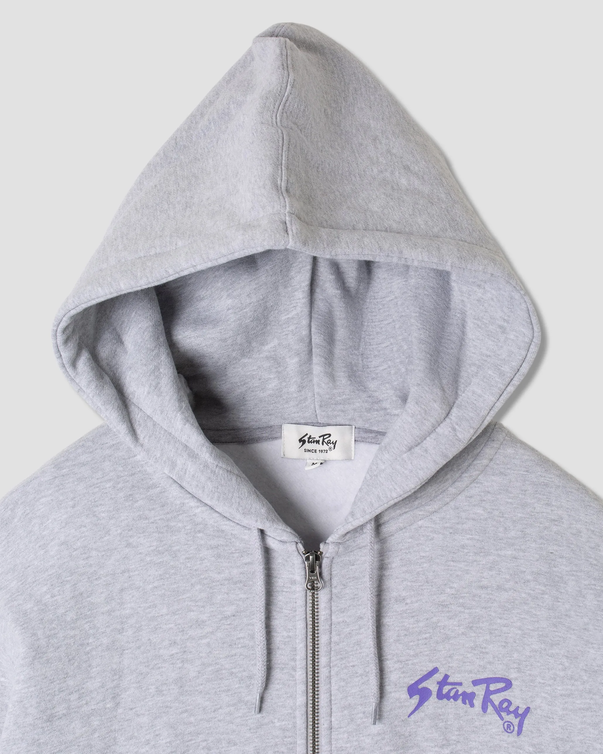 Stan OG Zip Hood (Grey Marl / Navy Print)