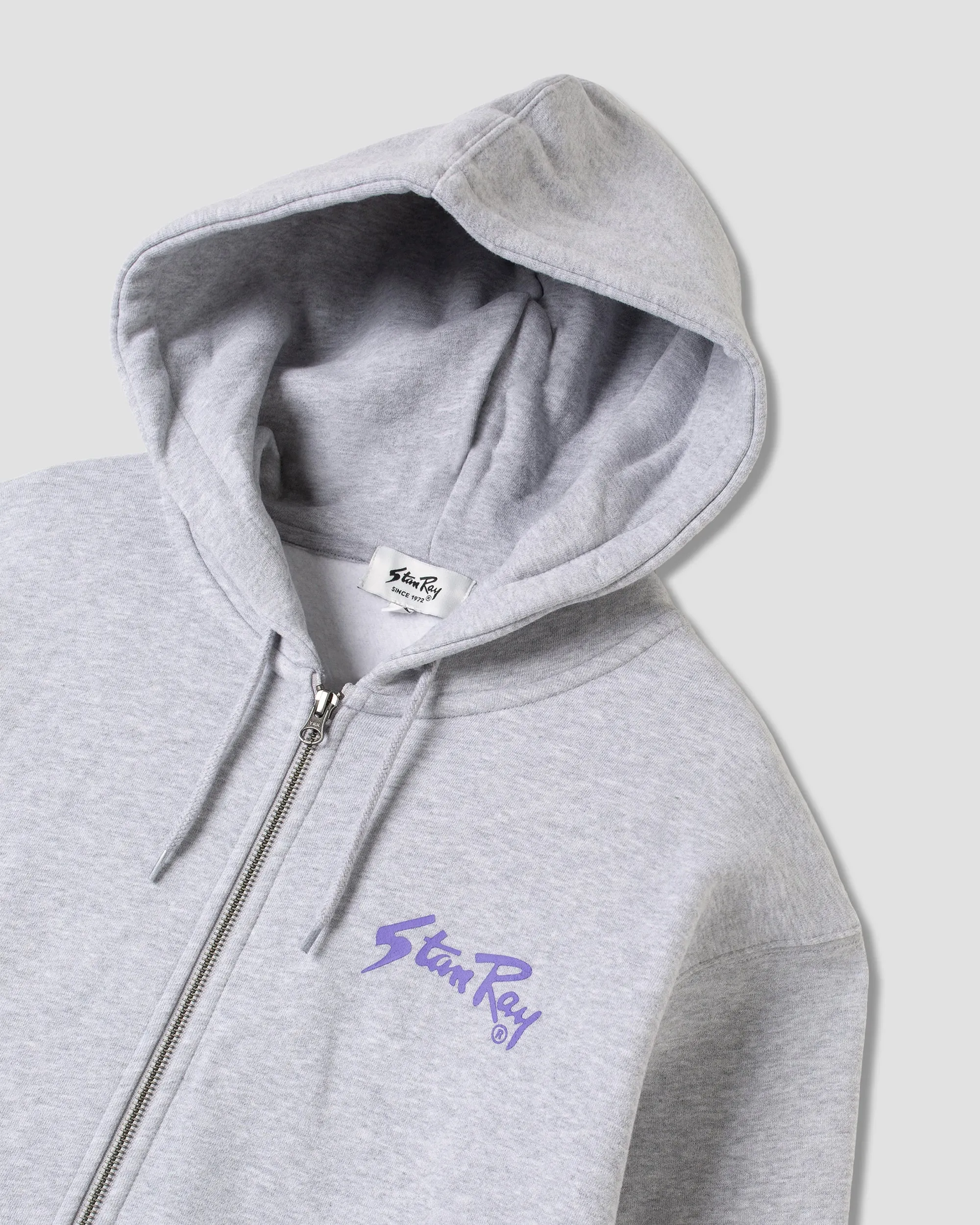 Stan OG Zip Hood (Grey Marl / Navy Print)