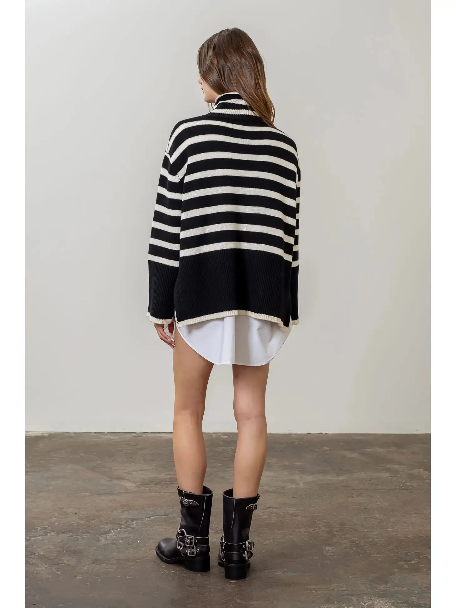 Striped Turtleneck Sweater