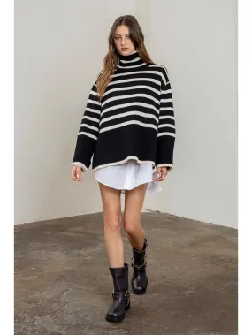 Striped Turtleneck Sweater