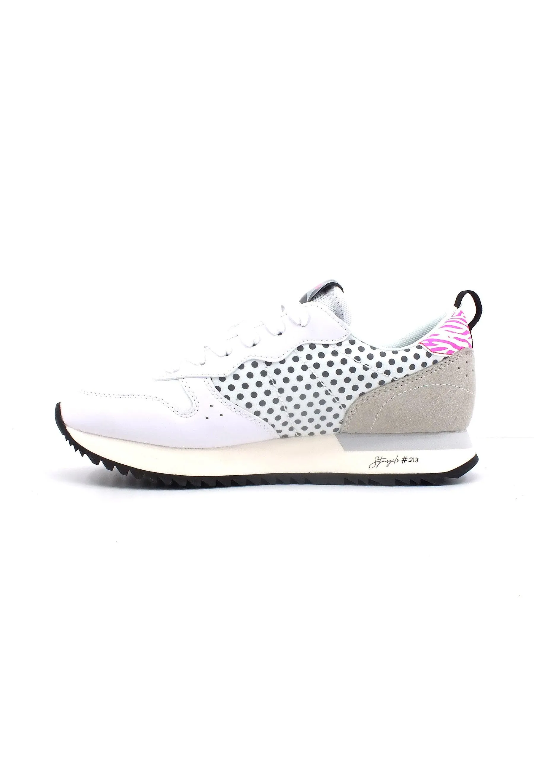 SUN68 Stargirl Trasparent Sneaker Donna Bianco Fuxia Z33213