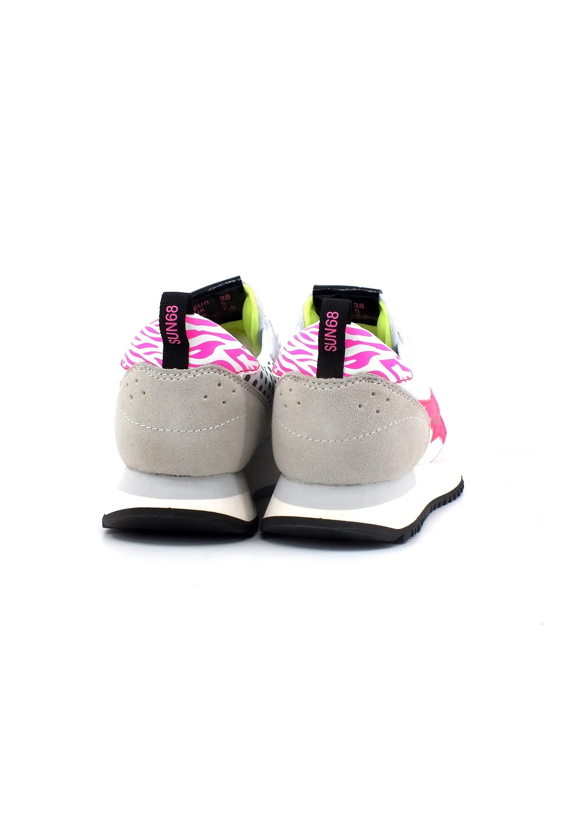 SUN68 Stargirl Trasparent Sneaker Donna Bianco Fuxia Z33213