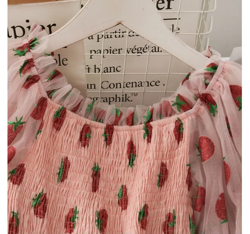 Sweet Strawberry Embellished Fairy Dress