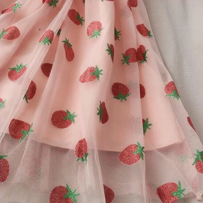 Sweet Strawberry Embellished Fairy Dress