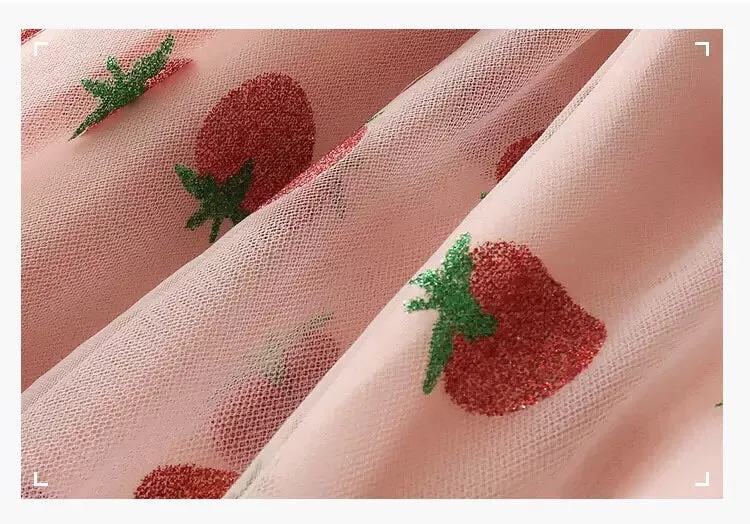 Sweet Strawberry Embellished Fairy Dress