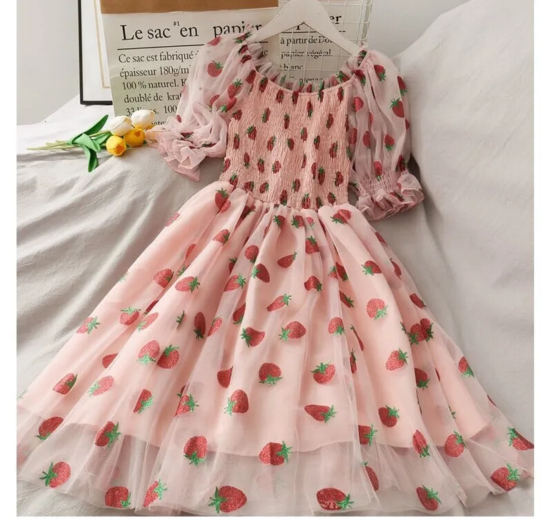 Sweet Strawberry Embellished Fairy Dress