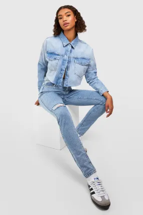 Tall Basics High Waisted Ripped Mom Jeans