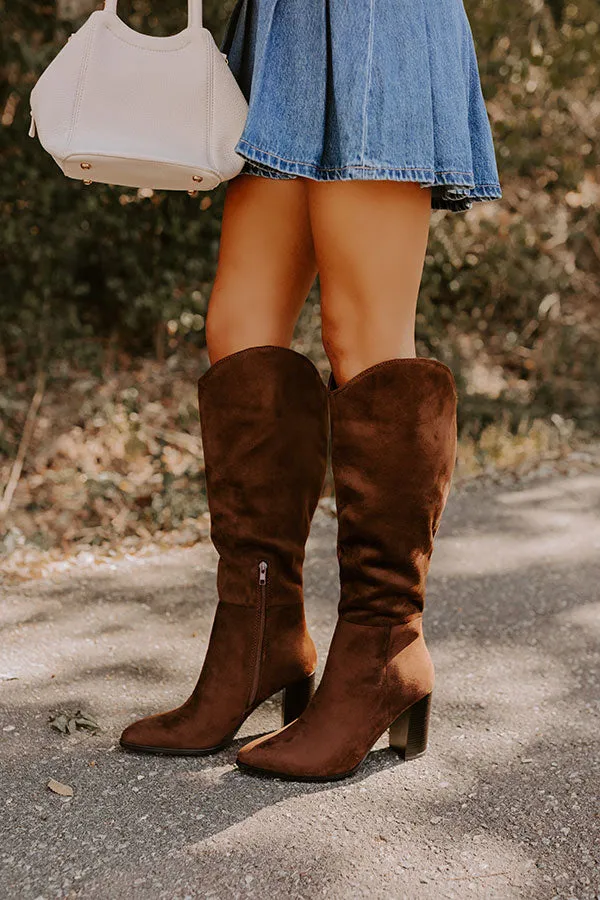 The Aria Faux Suede Knee High Boot in Chocolate