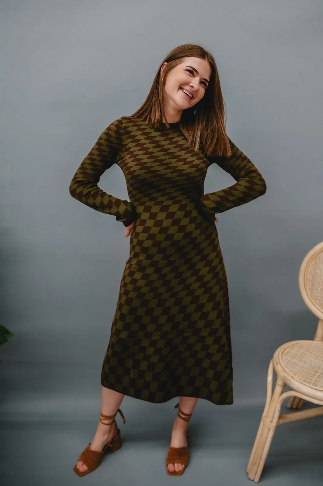 The Chantel Midi Check Dress