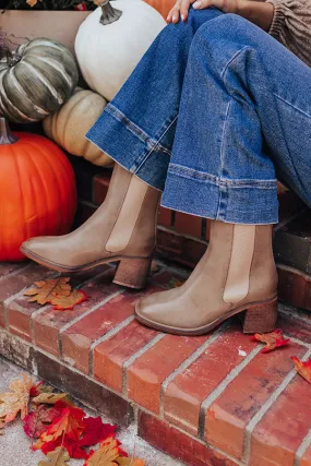 The Skylar Faux Leather Vintage Boot in Warm Taupe