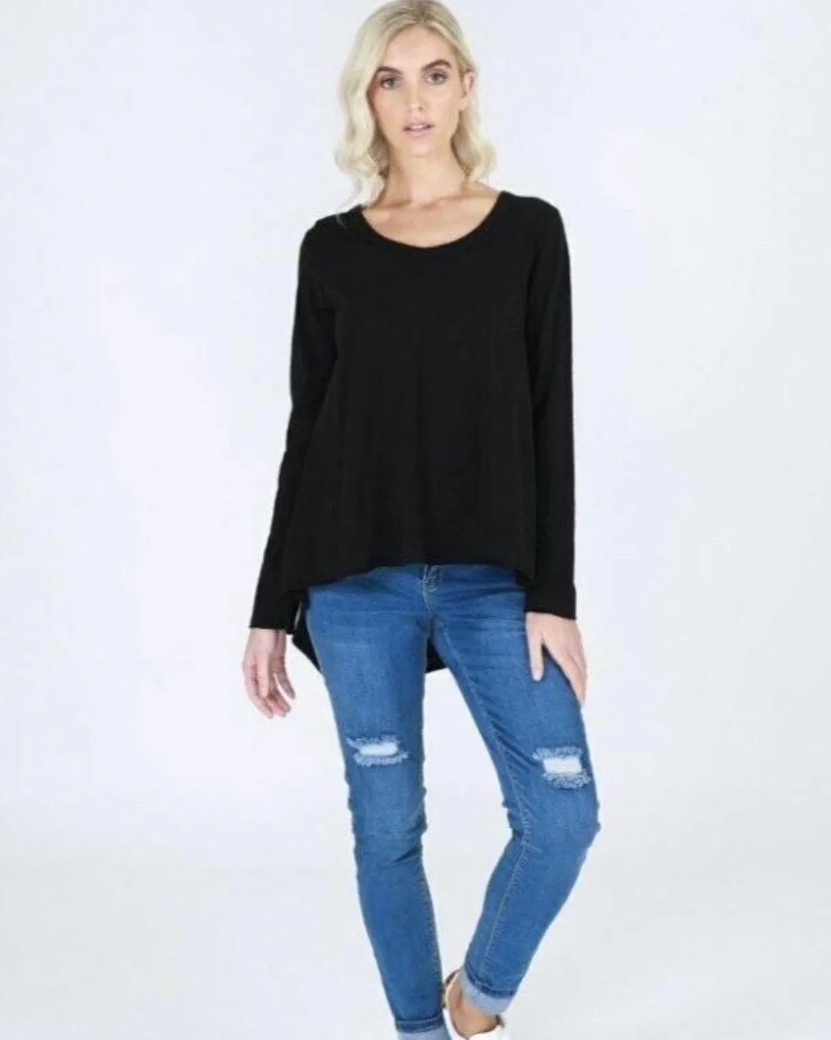 The Willow Long Sleeve Tee - Black