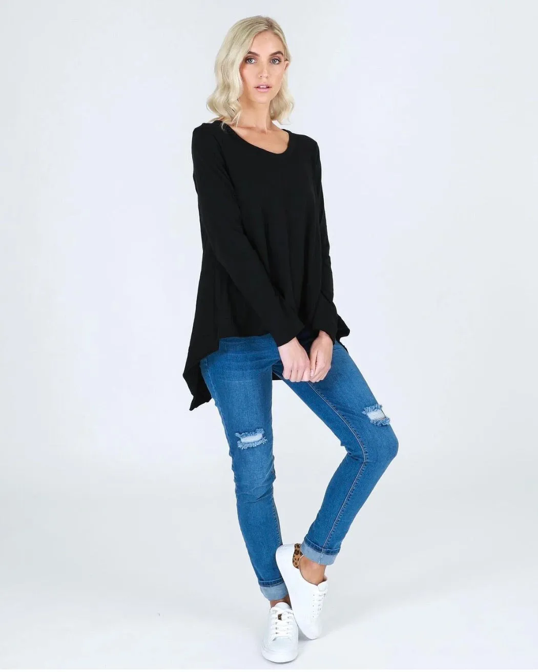 The Willow Long Sleeve Tee - Black