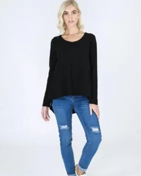 The Willow Long Sleeve Tee - Black