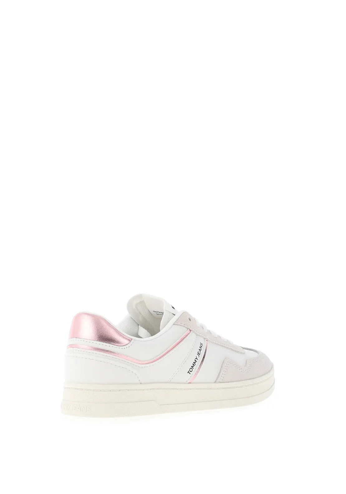 Tommy Jeans Greenwich Metallic Trainers, White and Pink