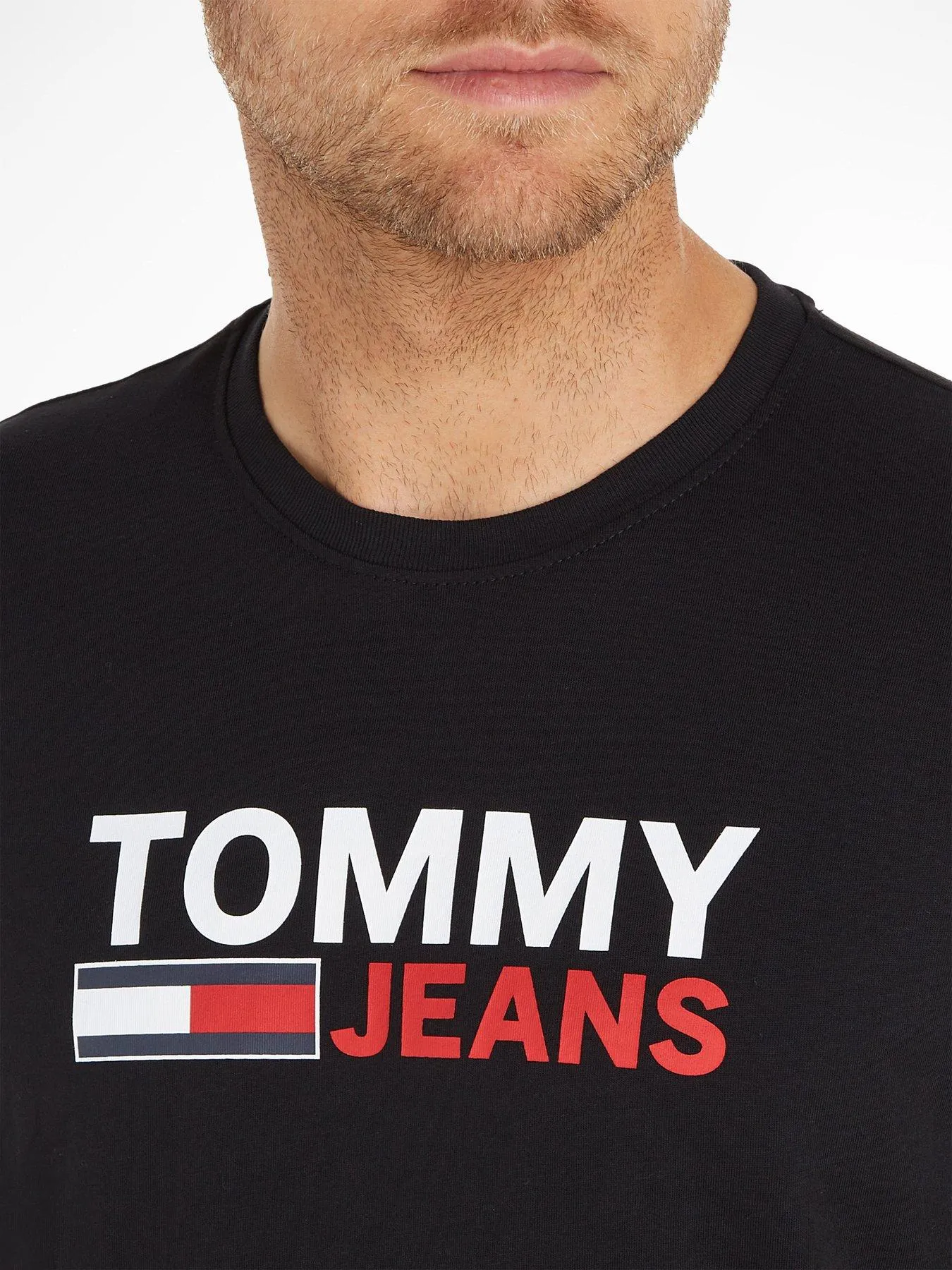 Tommy Jeans Reg Corporate Logo T-Shirt - Black