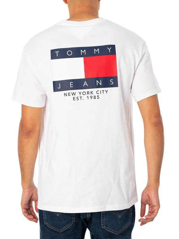 Tommy Jeans Regular Signature Flag T-Shirt - White