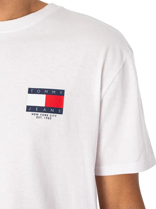 Tommy Jeans Regular Signature Flag T-Shirt - White