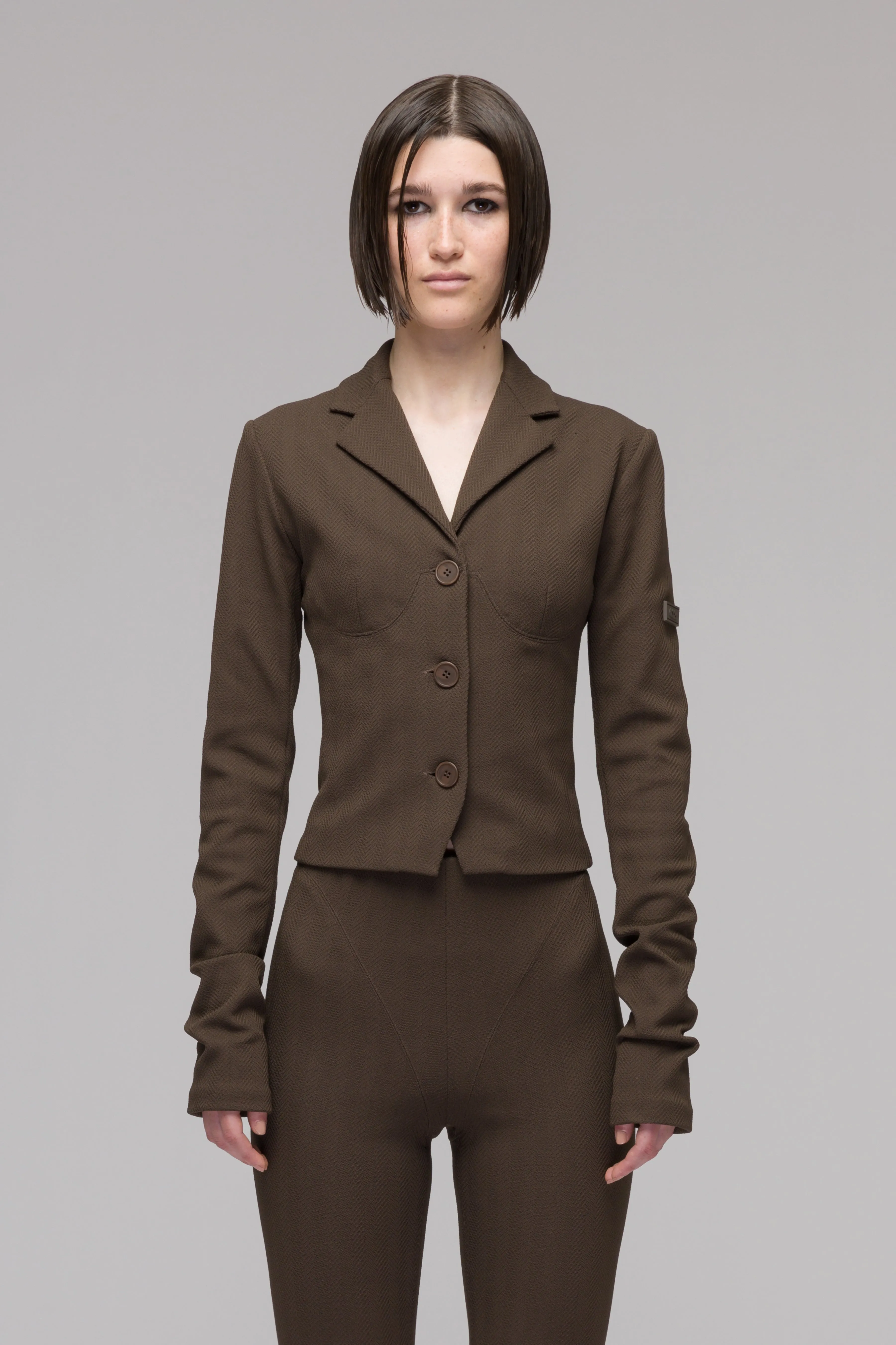 'TRAPEZE' TOO-TIGHT CROPPED SUIT JACKET