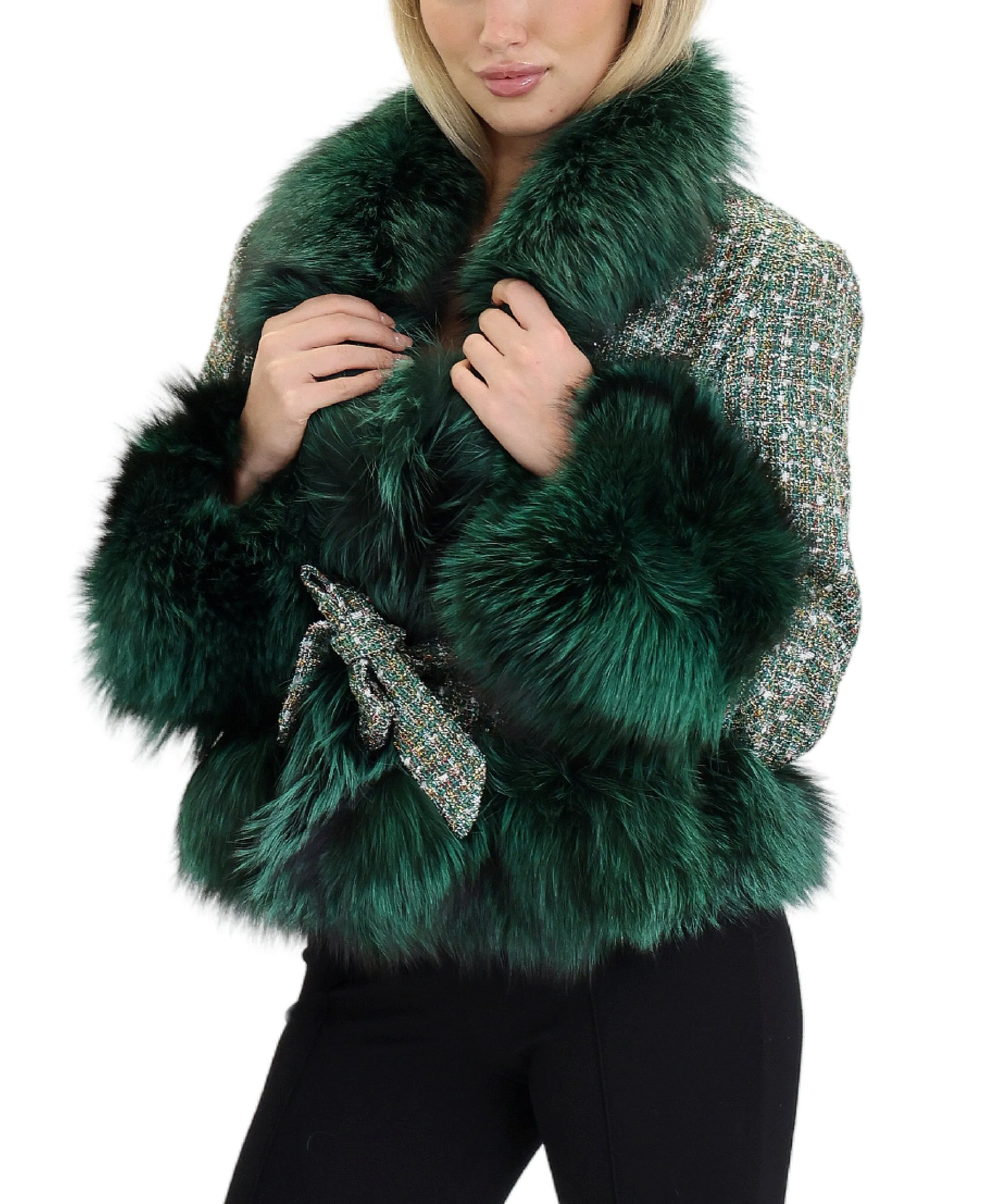 Tweed Jacket w/ Fox Fur Trim