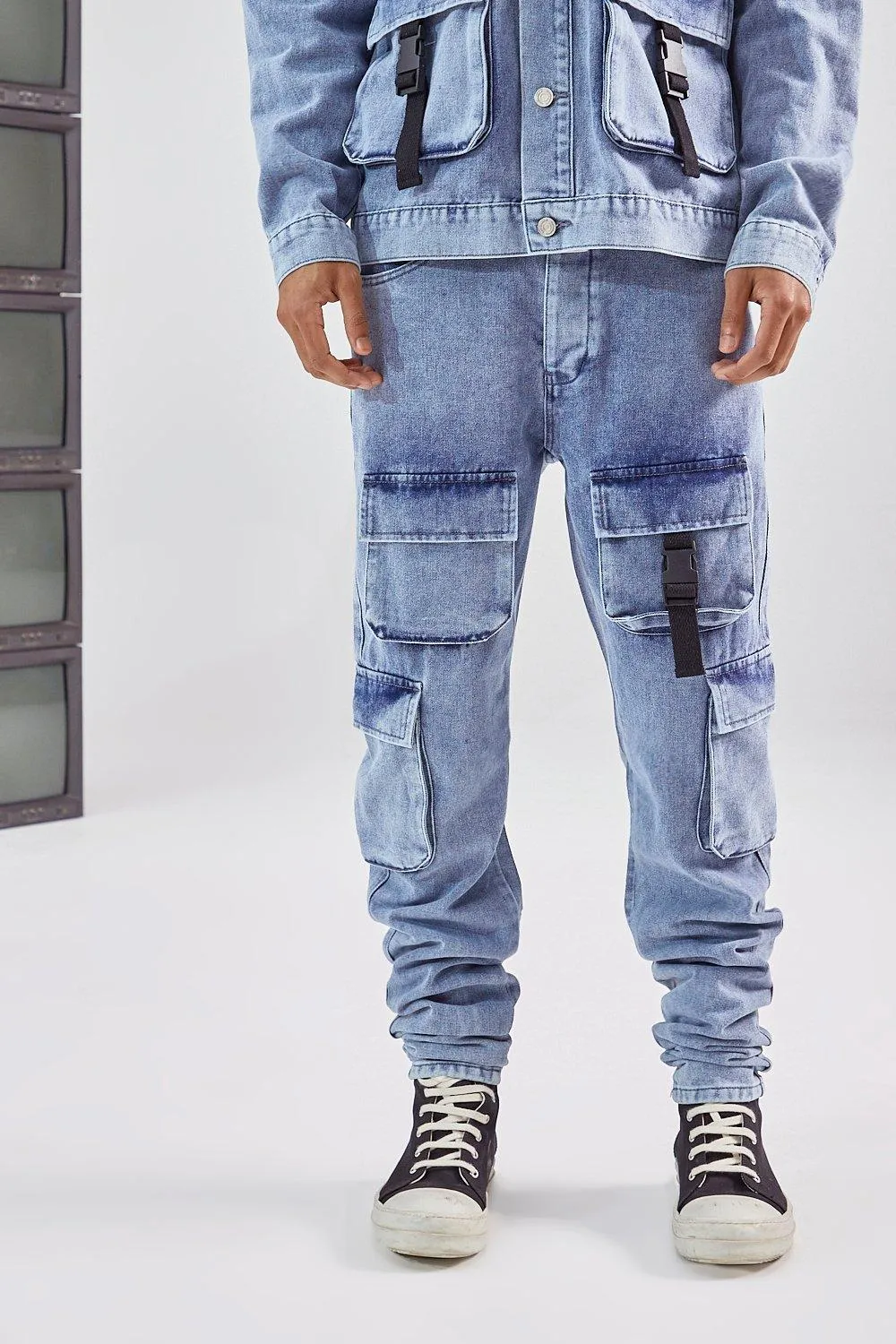 Utility Cargo Pocket Slim Fit Jeans | boohooMAN UK