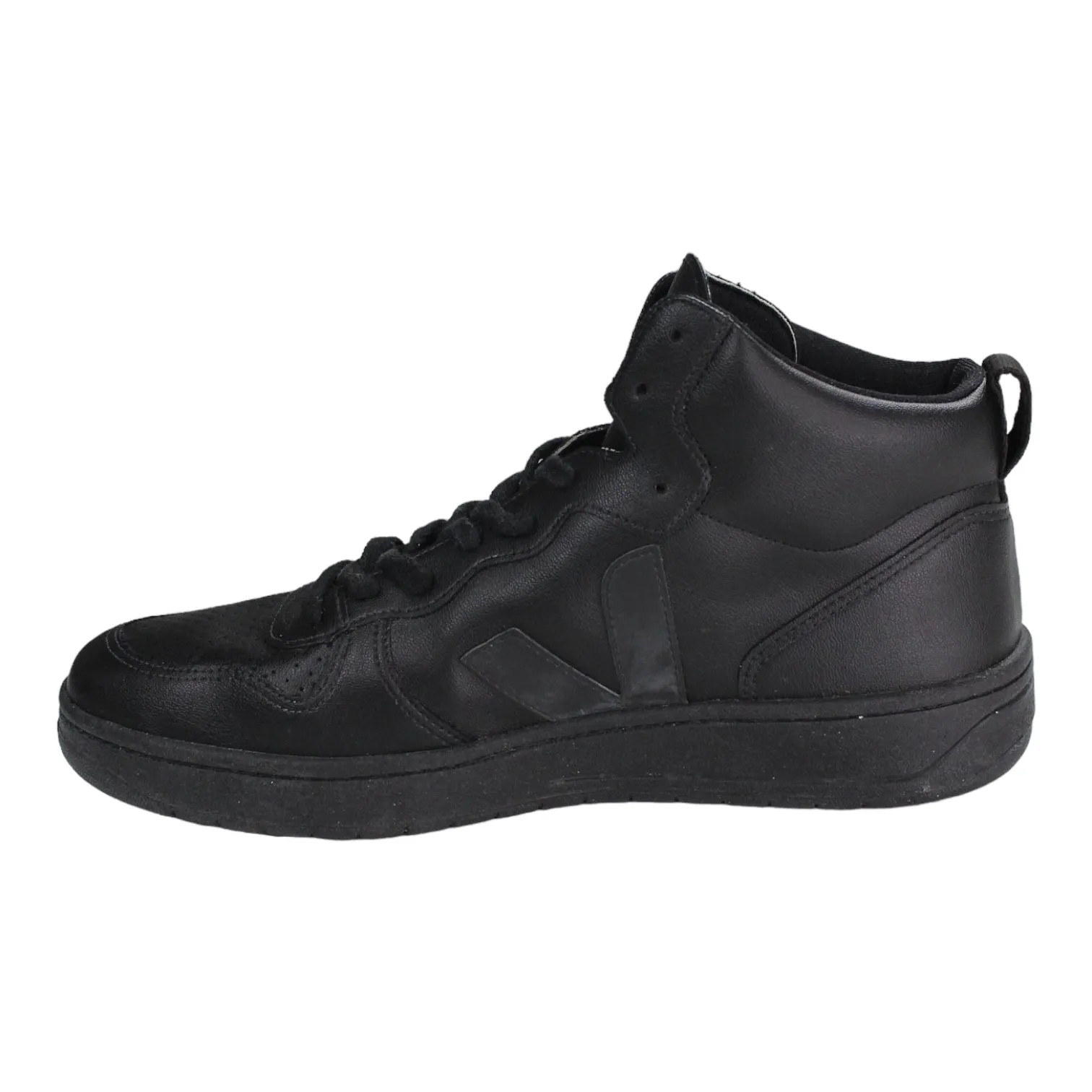 Veja Black V-15 High Top Vegan Leather Sneaker