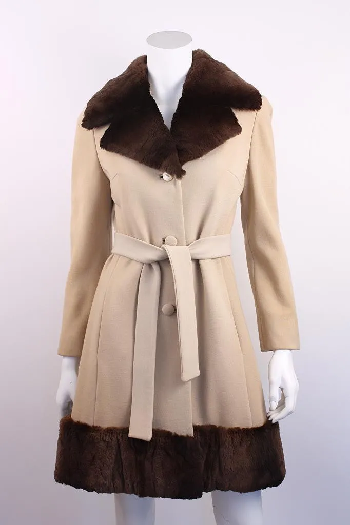 Vintage 60's LILLI ANN Wool Coat with Fur