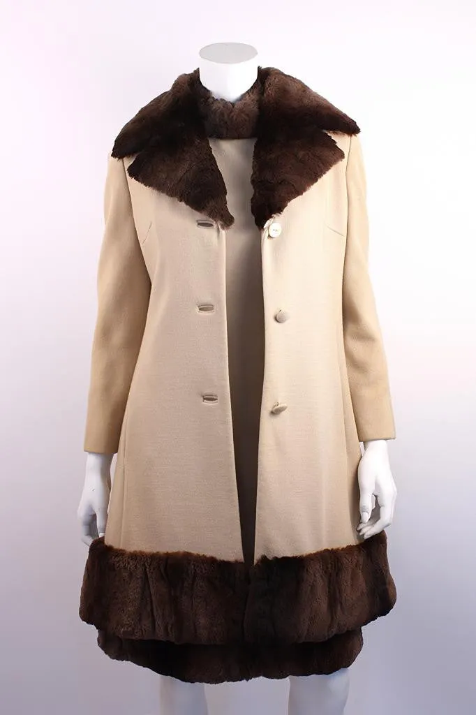 Vintage 60's LILLI ANN Wool Coat with Fur