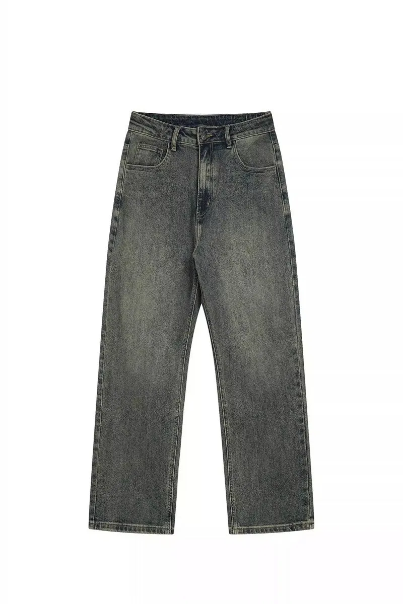 Vintage Wash Stretch Denim Jeans