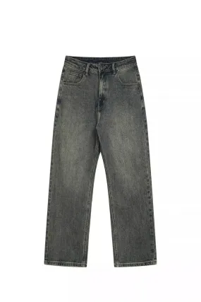 Vintage Wash Stretch Denim Jeans