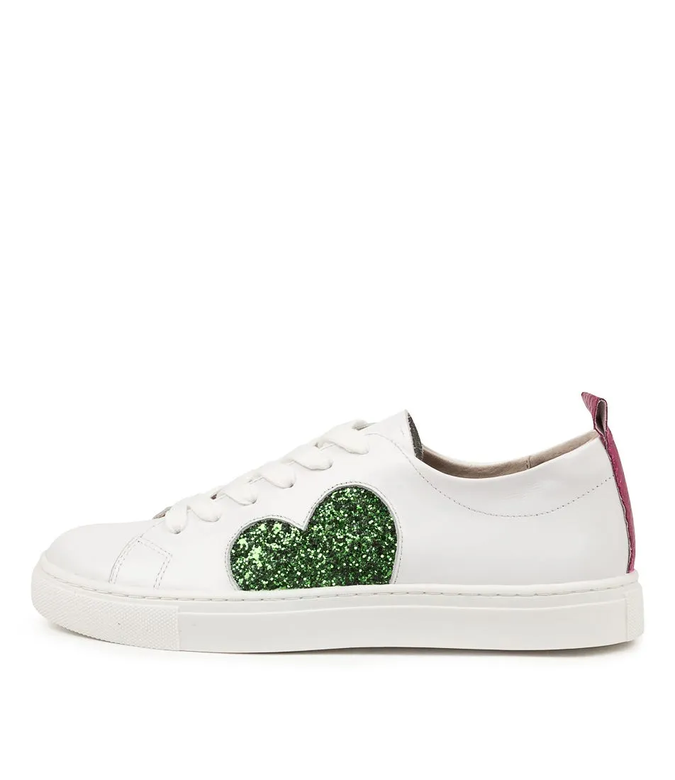 WALNUT Heart Sneaker Grn Glitter