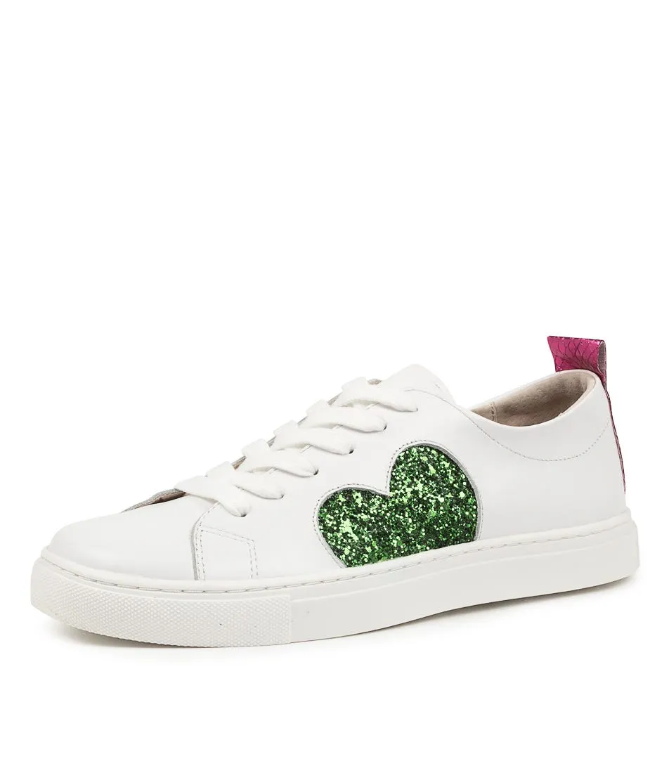 WALNUT Heart Sneaker Grn Glitter