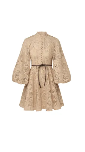 Waverly Lace Mini Dress - Beige