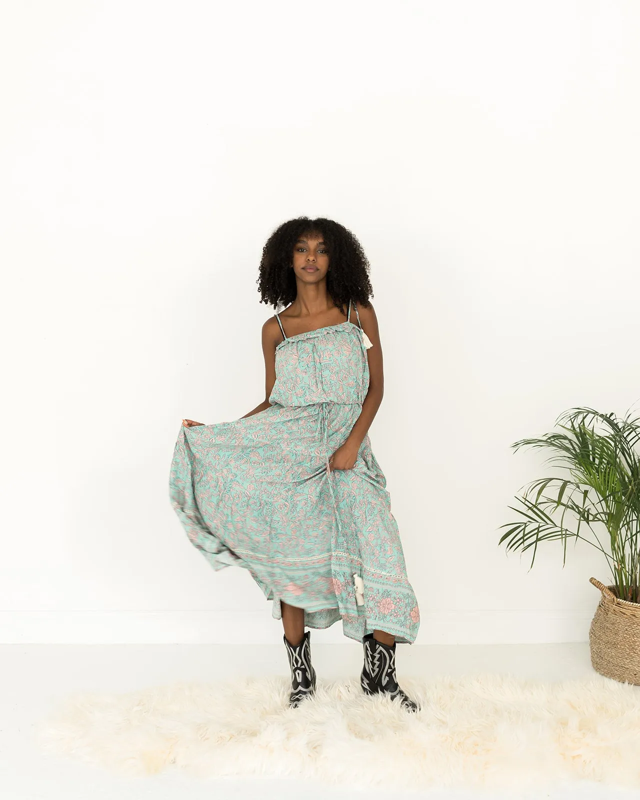 Wisteria Lane- Boho Border Maxi Dress