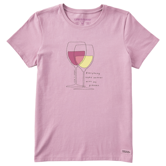 Women's Wine Looks Better with Glasses Crusher Tee